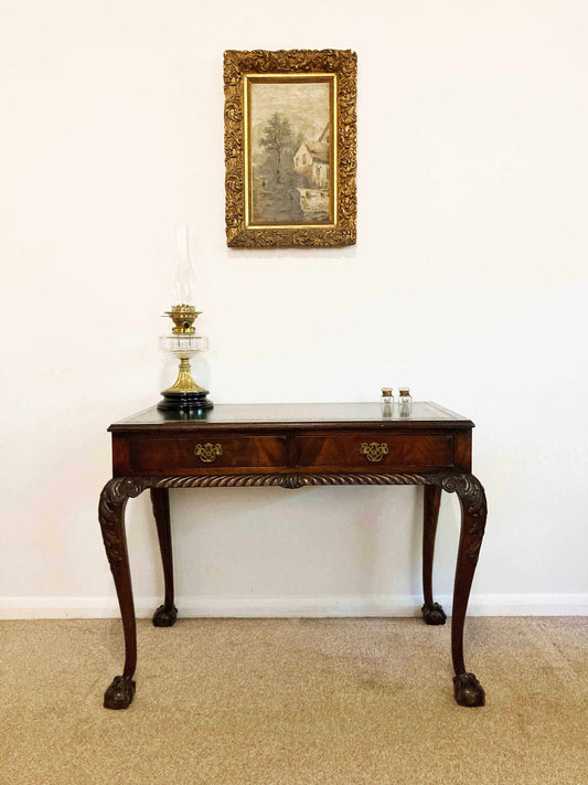 Antique Chippendale Style Serpentine Writing Desk on Cabriole Legs Marshall Walker Antique & Vintage Furniture