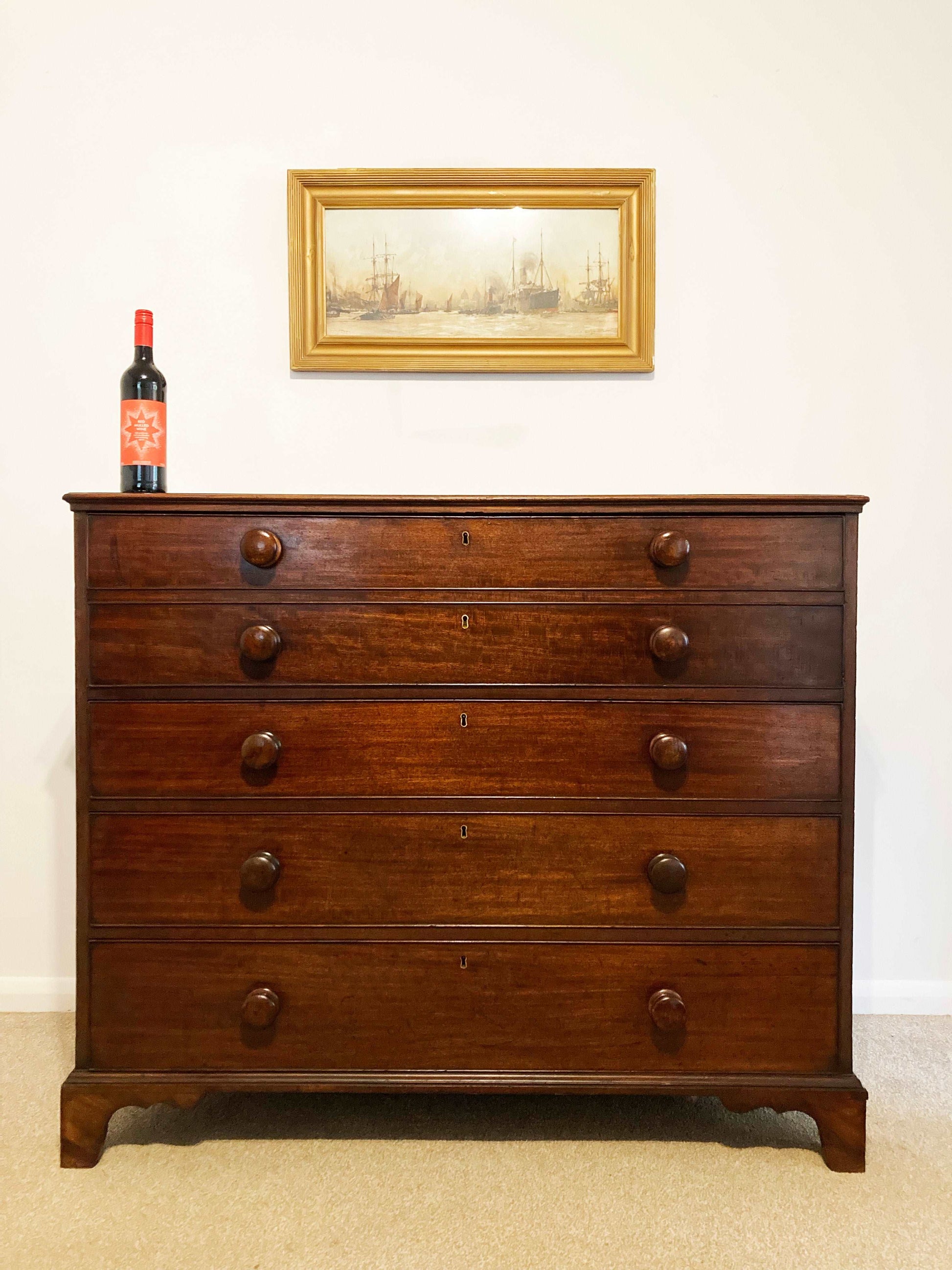 George III Secretaire Desk / Chest of Drawers from Windsor Castle Marshall Walker Antique & Vintage Furniture
