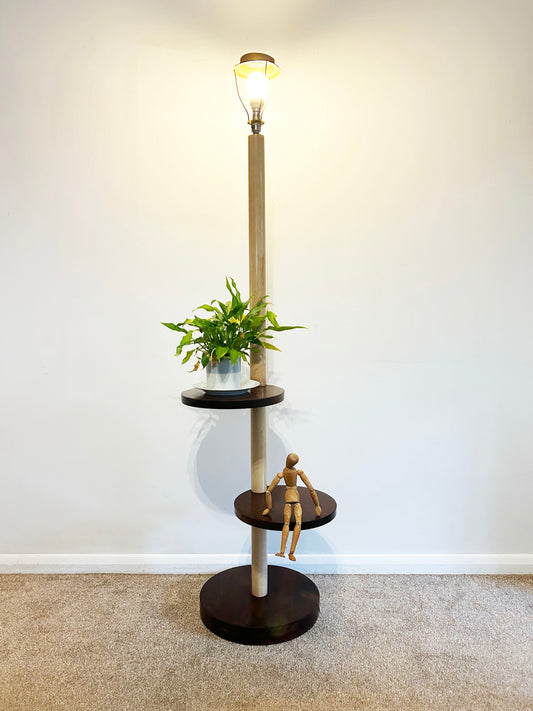 Vintage Floor Lamp with Adjustable Swinging Shelves Marshall Walker Antique & Vintage Furniture